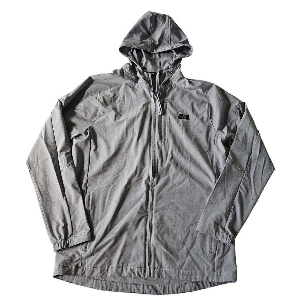 TravisMathew Mens Grey Full Zip Hoodie Performance Stretch Jacket Size Medium
